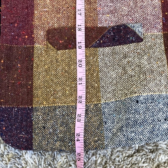 Willow Ridge Vintage Tweed Plaid Wool Blend Open Front Blazer Jacket Academia - Picture 16 of 16